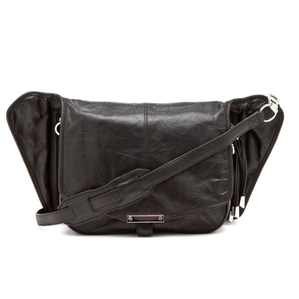 Alexander Wang Black Leather Iris Messenger Bag
